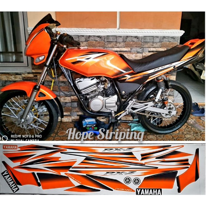 Striping Yamaha RXZ Catalyzer Orange