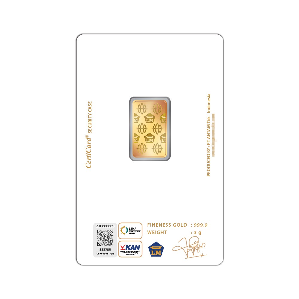 My Jewel Antam Logam Mulia Keping Emas [3 g/ 999.9‰ Fine Gold Certificate]-2