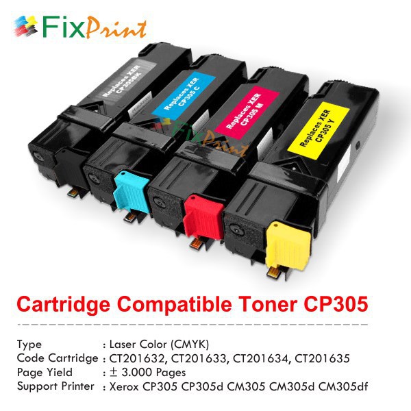 Catridge Compatible Fuji Xerox CP305 Cyan  CT201633 Murah