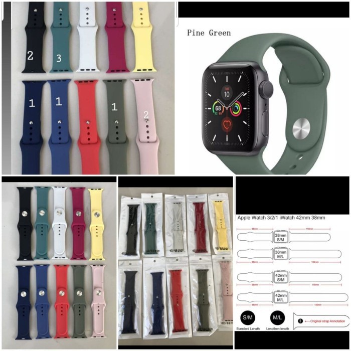 Strap Apple Watch Sport 38mm 40mm Tali Jam Apple Watch Polos