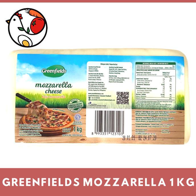 

(BISA COD) Keju Greenfields Mozzarella Cheese 1 Kg Mozarella Mozarela BERGARANSI Kode 1008