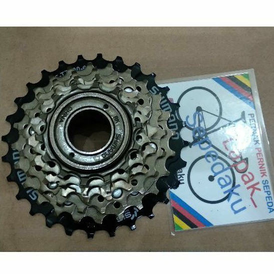 Sprocket Freewheel Gear Shimano 6 Speed 14-28T Model Drat gear tumpuk