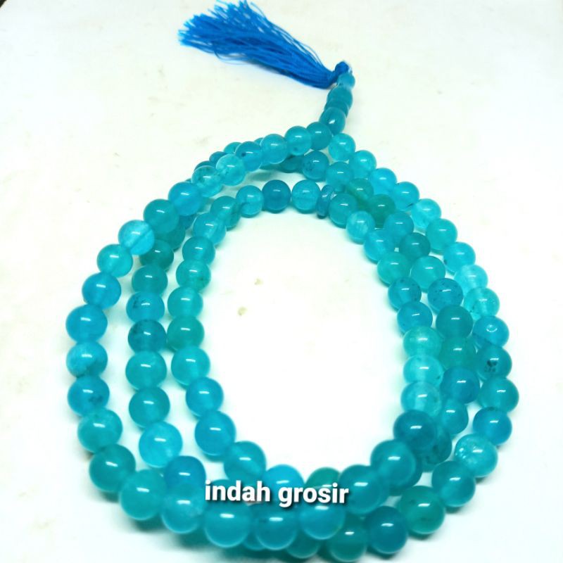 TASBIH BATU NATURAL SPIRTUS CALSEDONY 99 BUTIR 8MM