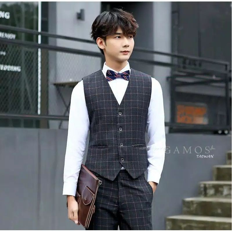 vest formal pria kotak/rompi pria
