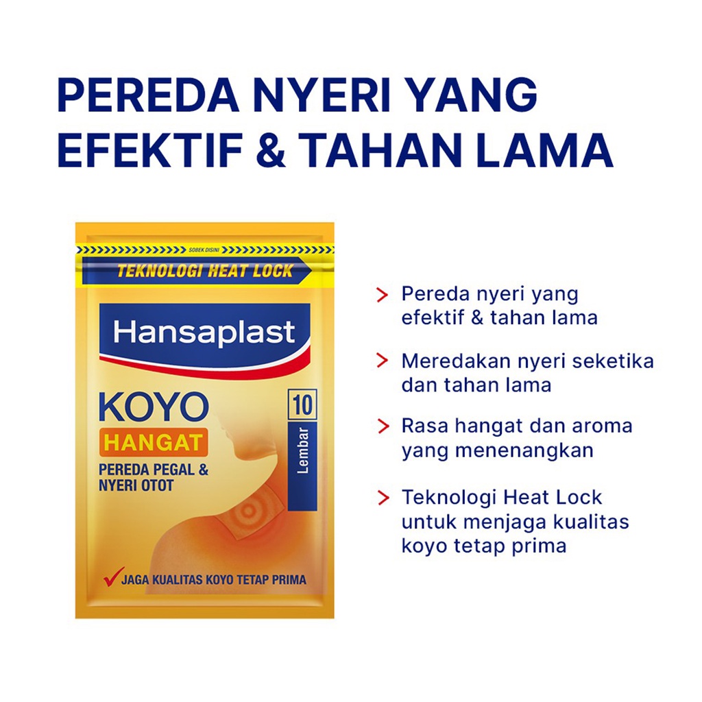 ❤ BELIA ❤ Hansaplast Koyo Hangat | Koyo Panas isi 10 lembar | Halal | BPOM Pegal Nyeri Otot