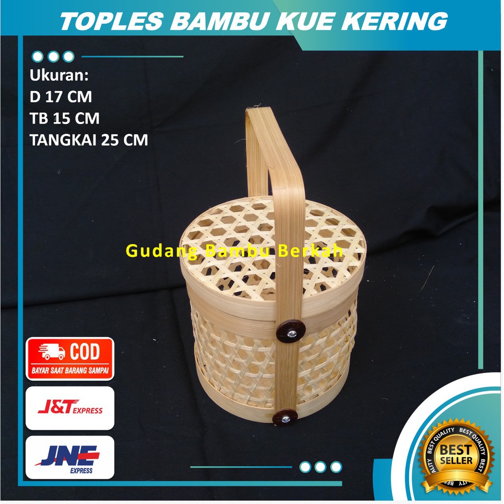 Toples Parcel Souvenir Bambu Kue Bolu Lebaran / Kemasan Toples Kue Kering Lebaran dari Bambu