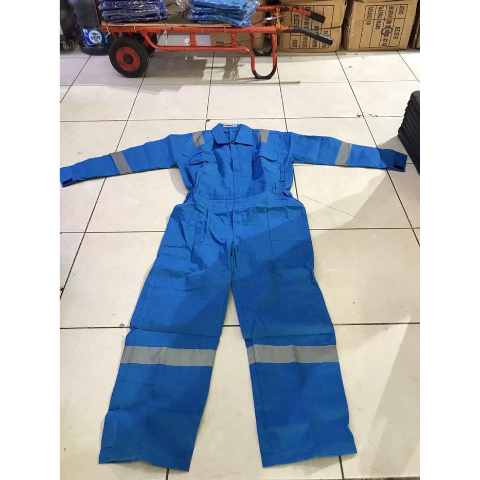 Baju Kerja Safety Wearpack Coveral merek TOMMY Biru Muda