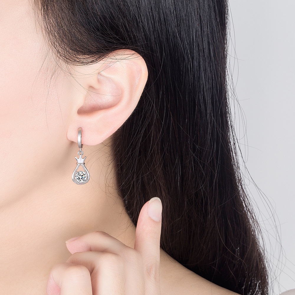 925 Perak Anting Anting Wanita Perhiasan Fashion drop keberuntungan/Subang Telinga anting perempuan