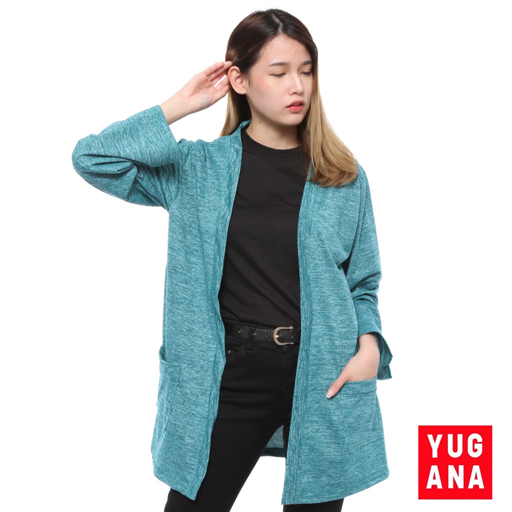 BL- CRGIGI Cardigan Oversize Wanita Lengan Panjang Polos-3