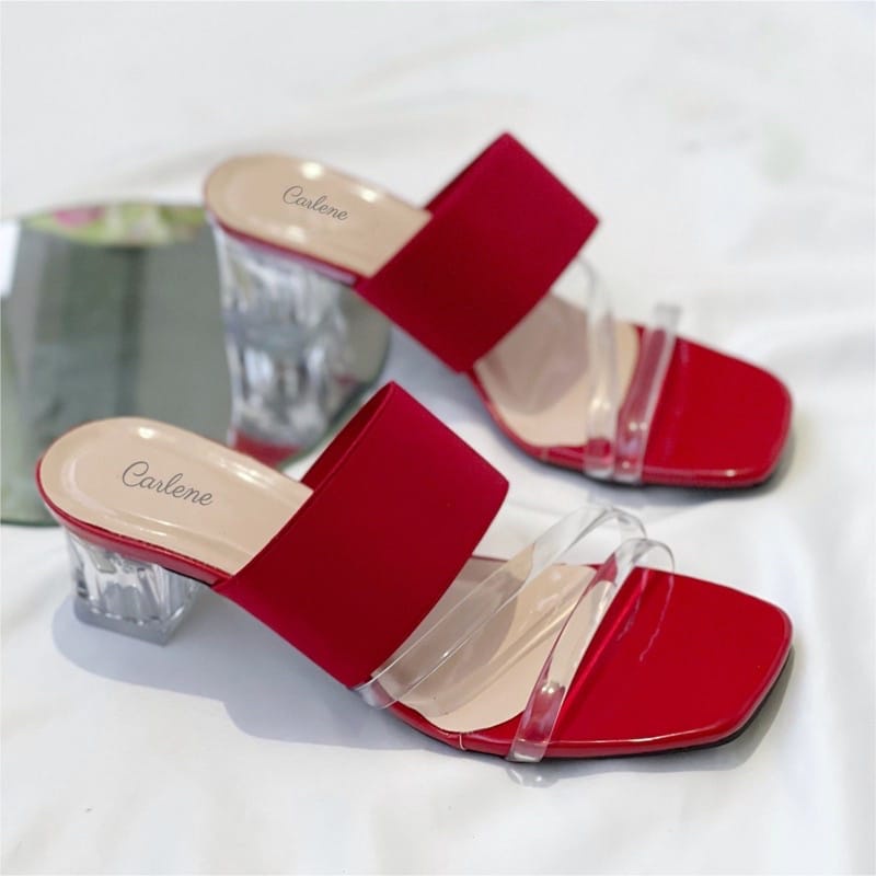 Sandal Wanita Hak Kaca Jelly 5 cm