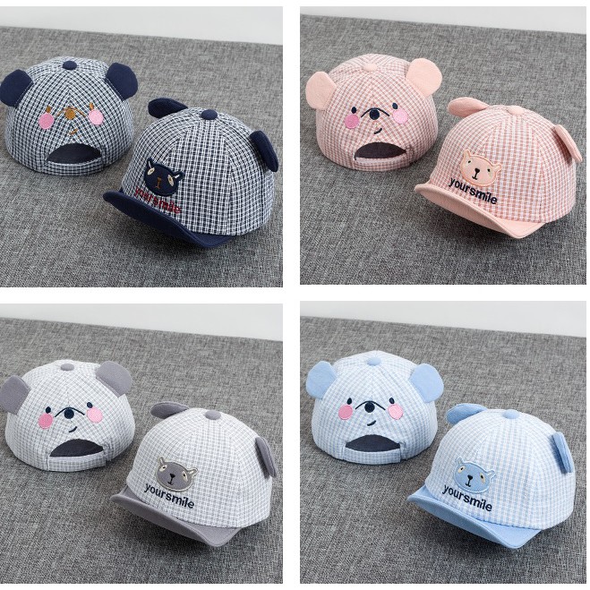 Topi bayi / topi baseball anak import motif beruang your smile