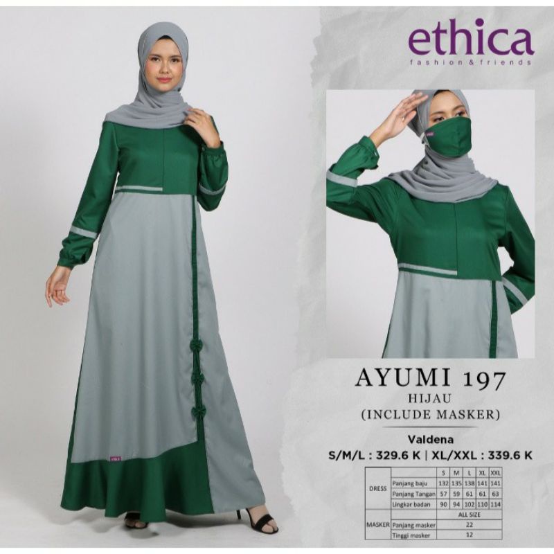 PROMO Gamis Ethica Ayumi 197/Gamis dewasa free masker