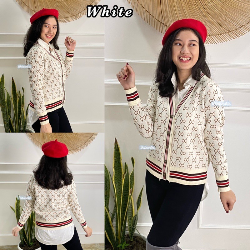 Kardigan rajut wanita jaket hangat cewek import korea Gisella cardigan knitted jacket woman