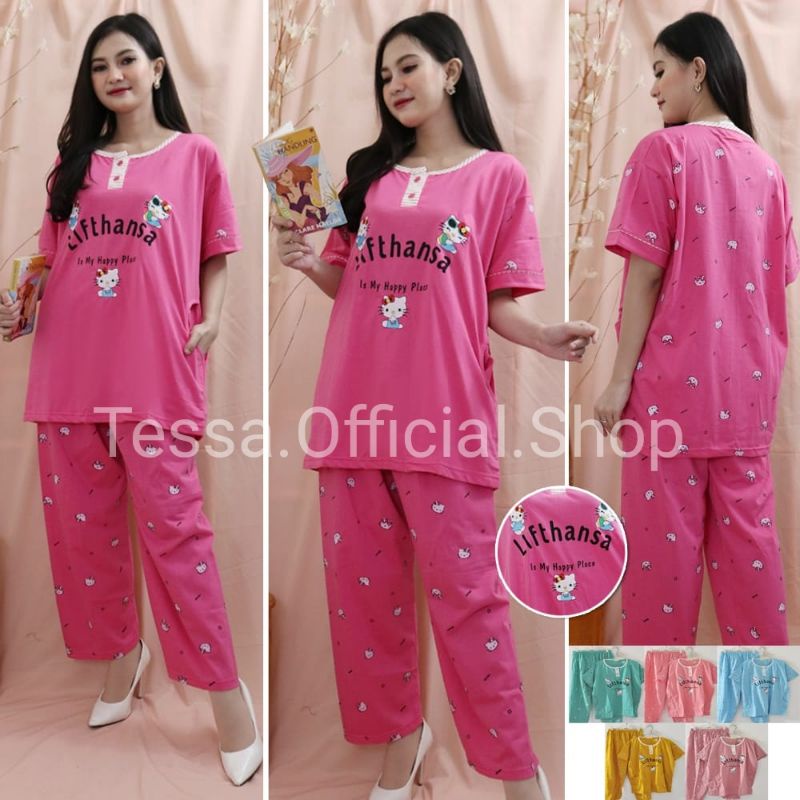 COD Baju Tidur Cp Jumbo Tessa / Piyama Cp Jumbo Tessa Baju Tidur Wanita Murah Tessa