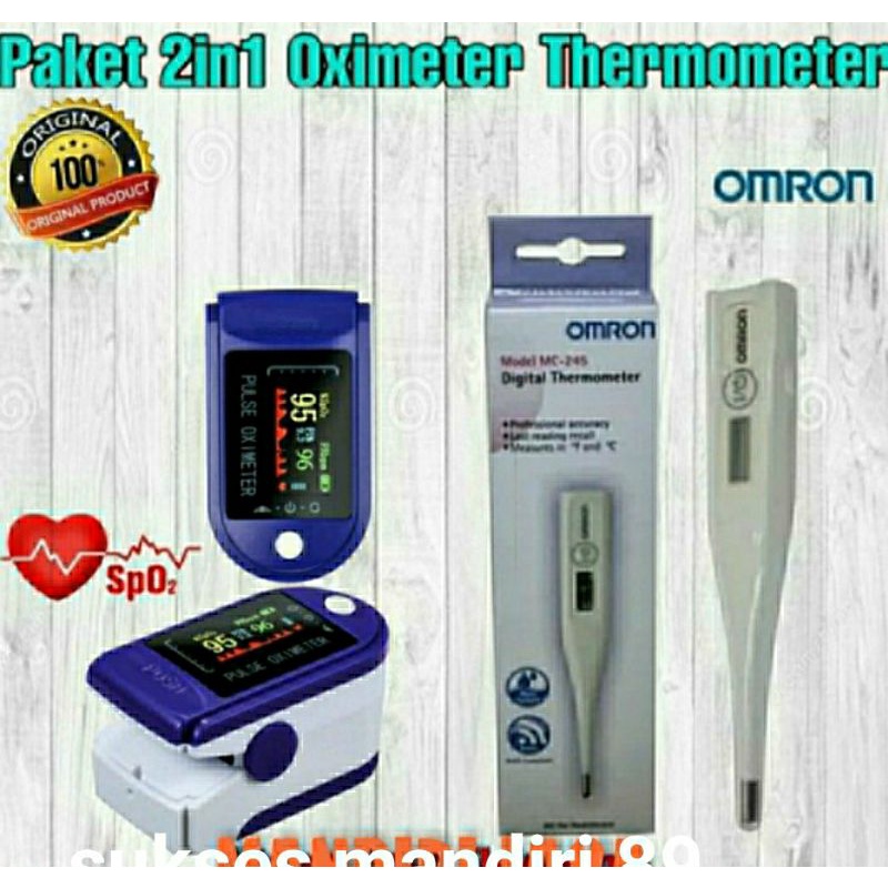 Paket 2in1 Oximeter Pulse Thermometer Omron MC245 ORI