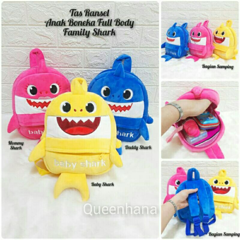 Bagpack Baby Shark Tas Ransel Anak Boneka Full Body Baby Shark