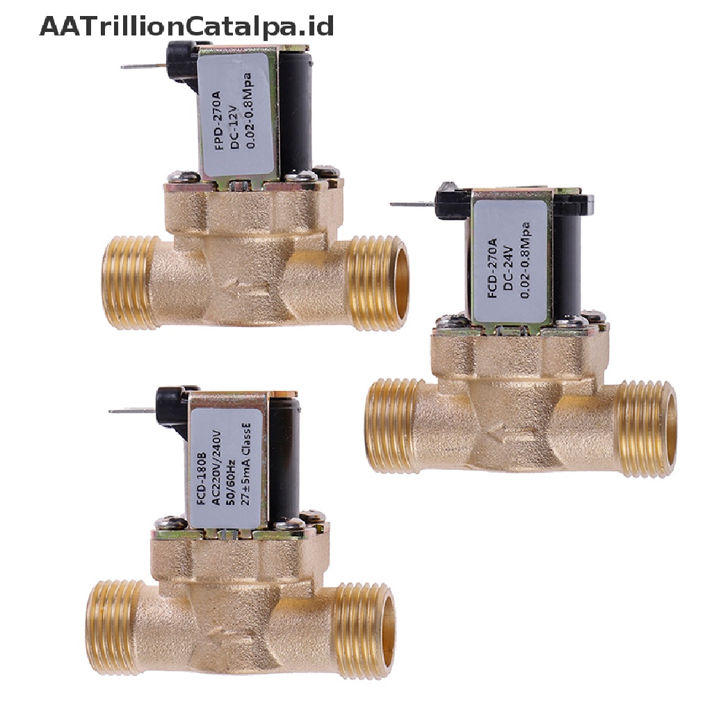 Katup Solenoid Elektrik G1 / 2 &quot;DC 12v 24v AC220v Bahan Kuningan Untuk Pemanas Air Tenaga Surya
