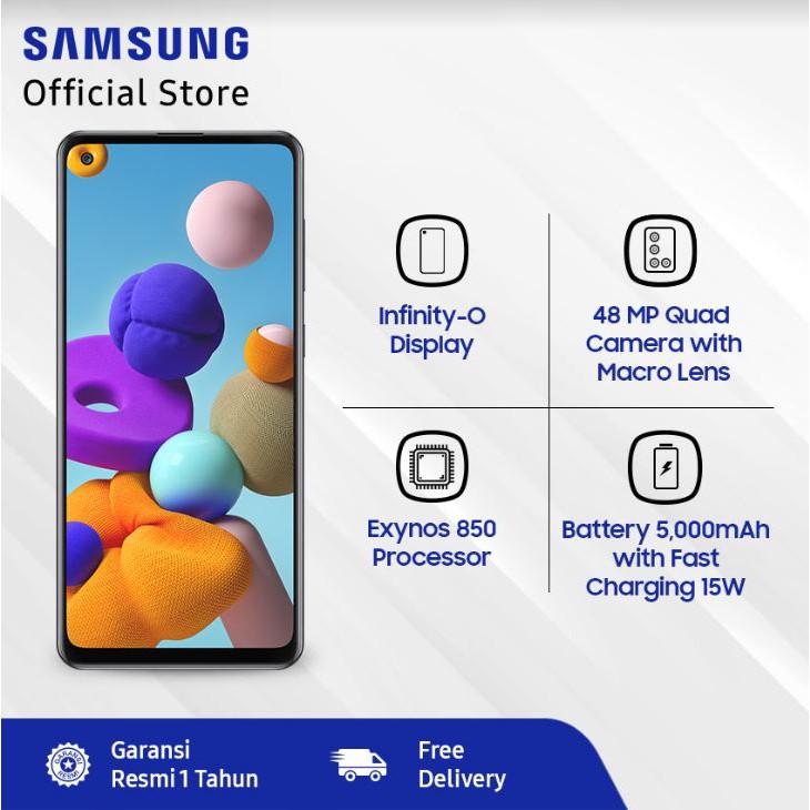 Samsung Galaxy A21s 3/32 GB - Black | Shopee Indonesia