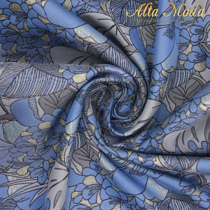 Kain Jacquard Motif Petals Flower Biru Muda (1M) (Alta Moda)