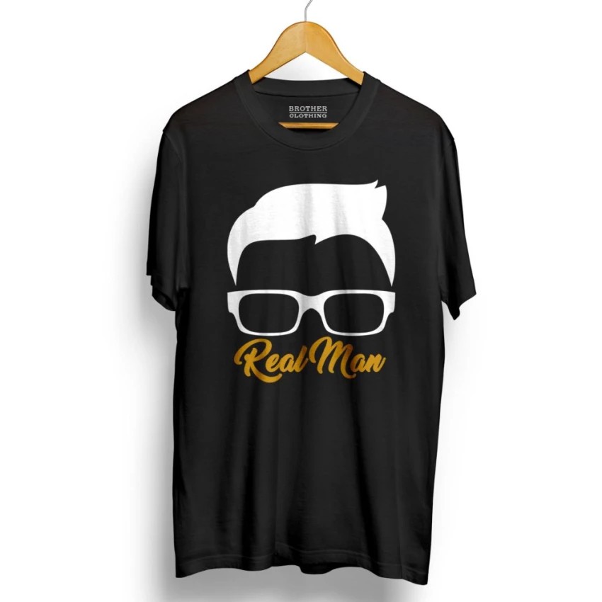 Kaos Distro Real MaN T-Shirt - Black Gold