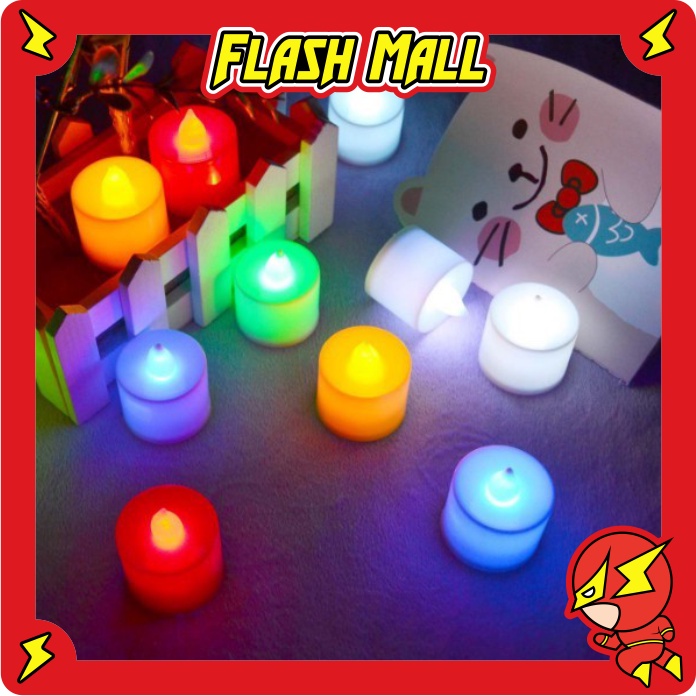 FLASHmall E005 Lampu Lilin Elektrik Led Mini Candle Bulat Dekorasi Hias Rumah Light Murah Electric