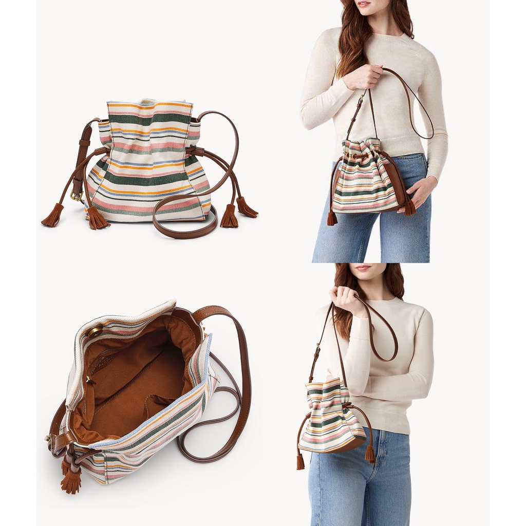 Rayna Drawstring Stripe Crossbody