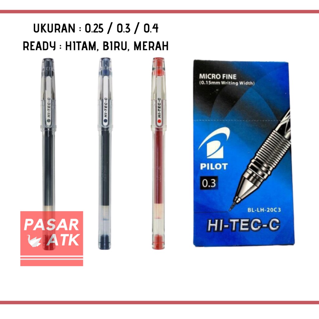Pulpen HI-TEC-C HITEC PILOT 0.25/0.3/0.4