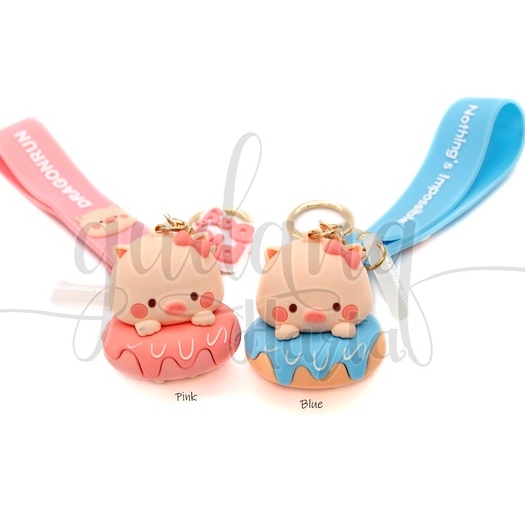 Gantungan Kunci Babi Donat Pig Ganci Tas Unik Keychain GH 302344