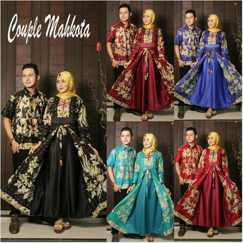 BATIK COUPLE DRESS BROKAT BAKUNG GROSIR COUPLE MAHKOTA