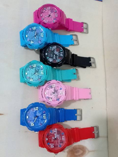 Jam Tangan Wanita Korea Strap Rubber Baby-C World Time