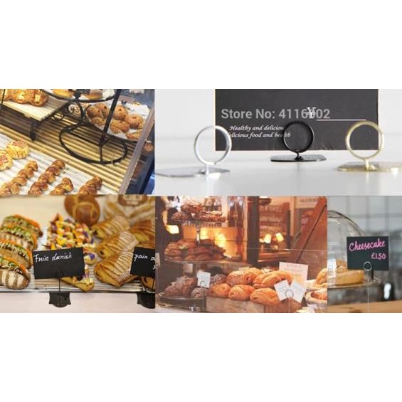 

✮ Price Name Tag Standing Display Holder - Stainless Food Grade Silver - 7.5 cm ➴