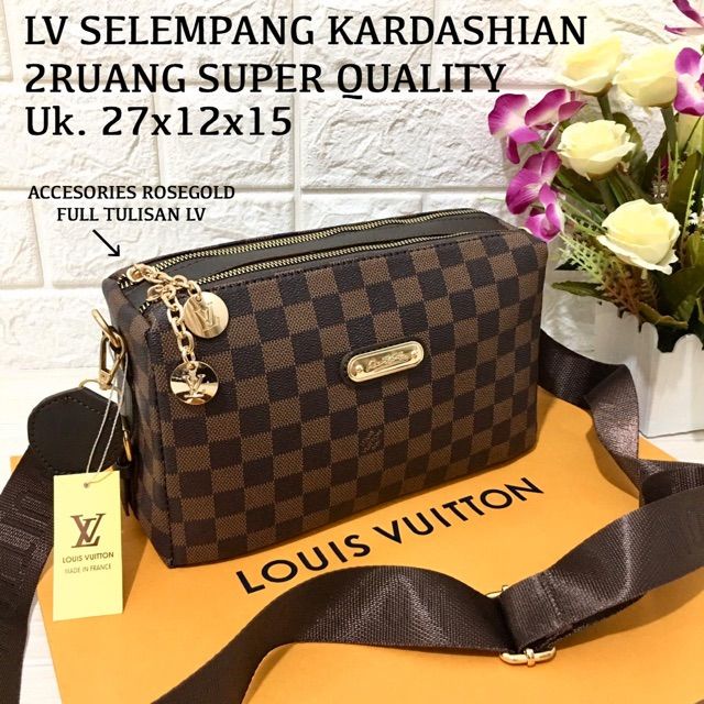 Tas Wanita  Lv Selempang Kardashian Dewi Damier G7M4 Kondangan Kekinian Model Terbaru Branded