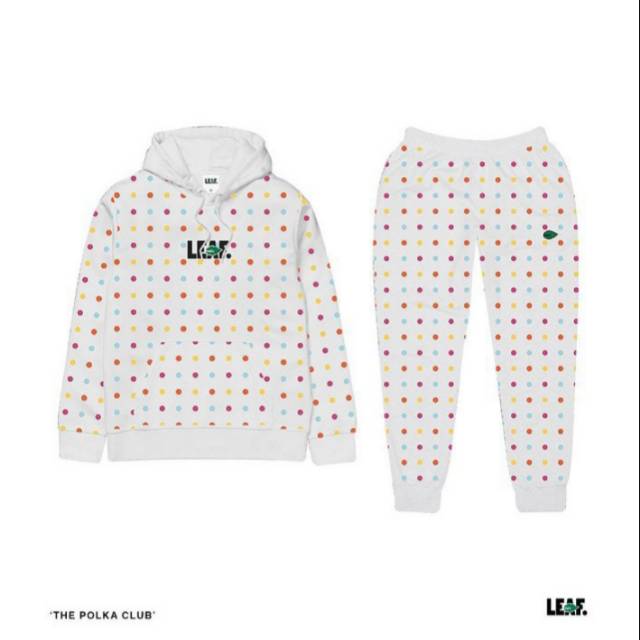 Set Hoodie polka white Leaf original