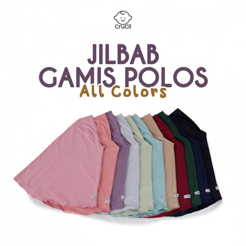 Crucil Jilbab Polos (M, L, XL) 3-8th