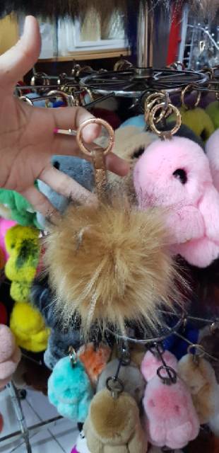 Faux furball 15cm bag charm