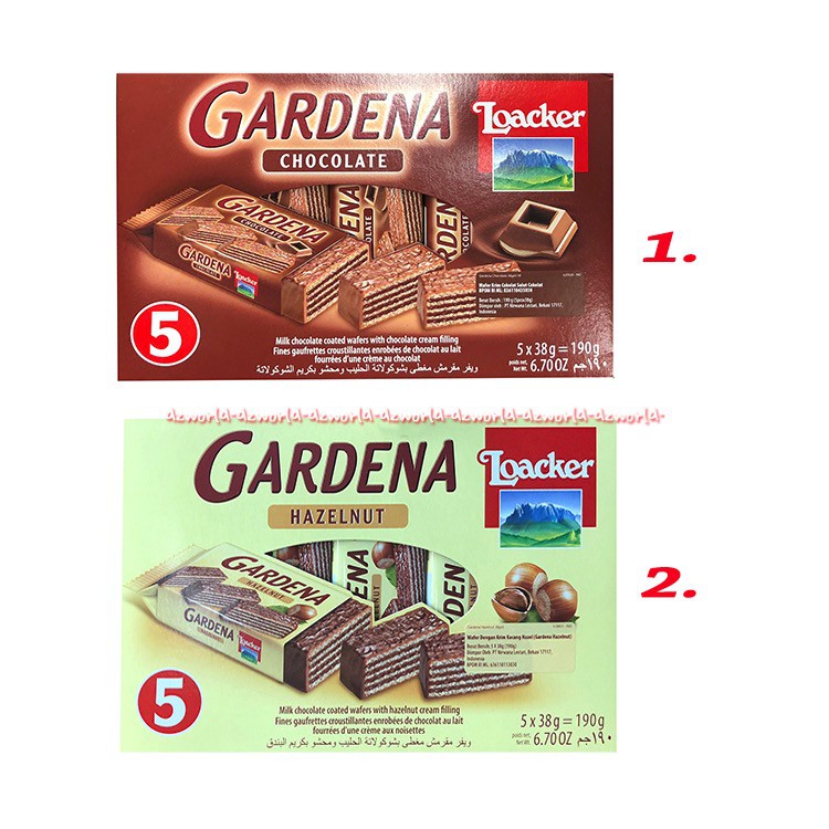 Loacker Gardenia 190gr Tersedia Dalam 2 Varian Wafer Rasa Cokelat dan Hazelnut