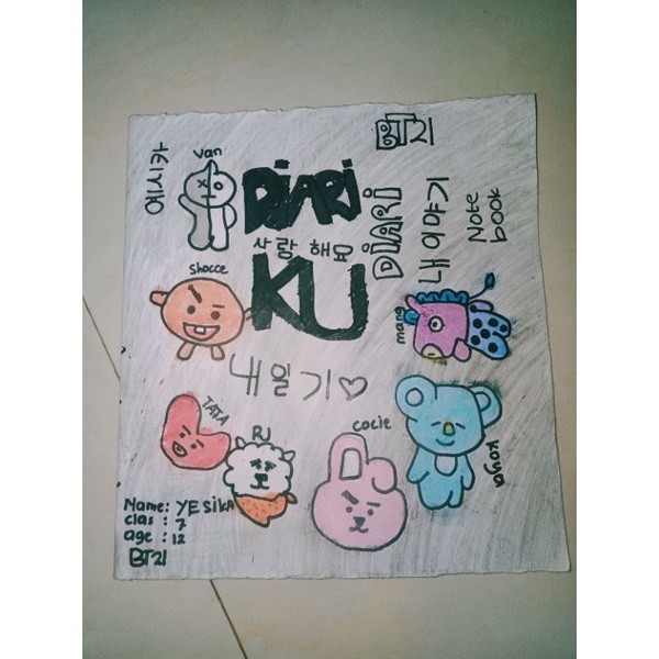 

buku diary BT21 baca desk!