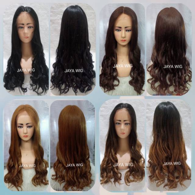 Frontlacewig Rambut Palsu Wanita Model Wave Panjang /Wig Curly Panjang / Wig Panjang Keriting