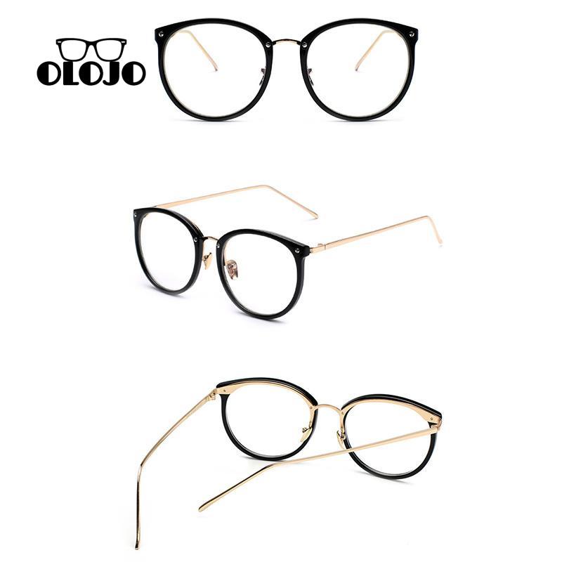 【COD】Kacamata Frame Oval Warna Gold Gaya Retro Ultra Ringan Untuk Pria