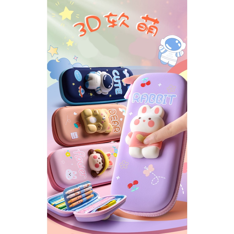 

[LOGU] Kotak pensil 3D kartun squishy anak, Tempat ATK 3D lucu anak BARU