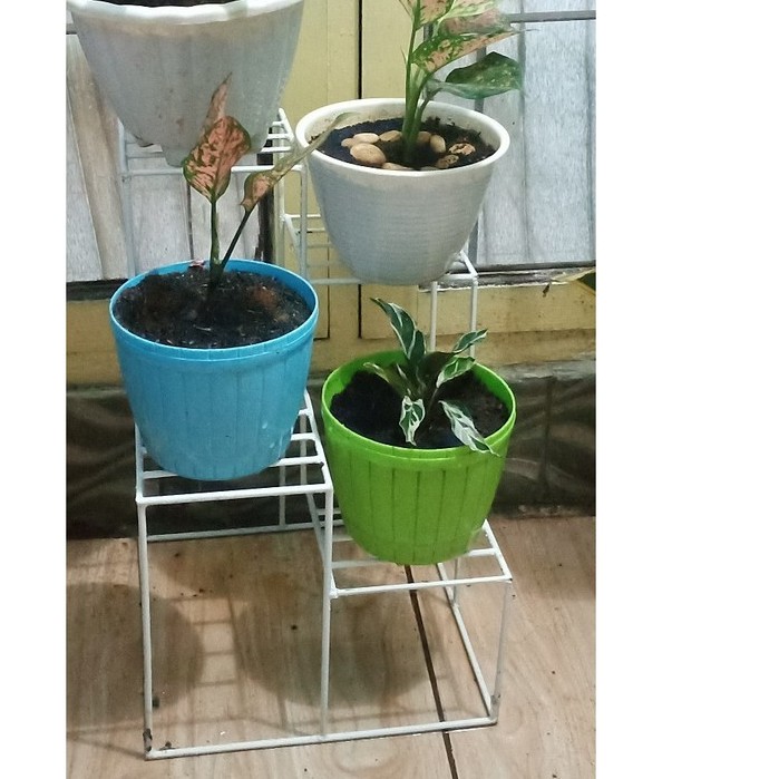 standing pot Kotak 4 susun /standing pot/dudukan pot tingkat kotak