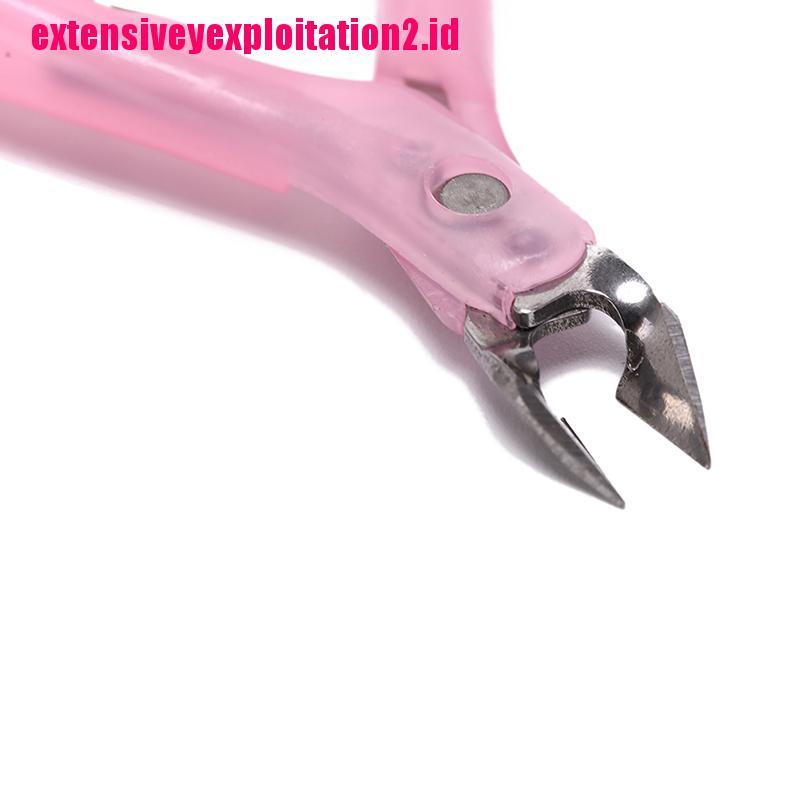 &lt; E2id &amp; &gt; 1pc Gunting Kuku / Kutikula Bahan stainless steel Gagang Plastik Untuk manicure