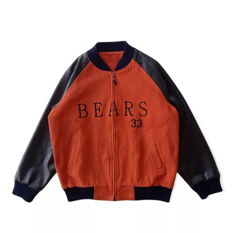 Varsity Leather jaket keren varsity kulit second brand