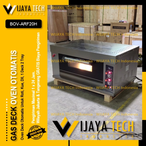 Gas Deck Oven Otomatis 1 Deck 2 Tray FOMAC BOV-ARF20H Oven Roti Otomatis 1 Tingkat 2 Loyang