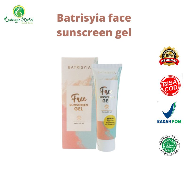 (BISA COD/ BAYAR DI TEMPAT) Face Sunscreen gel batrisyia SPF 35+