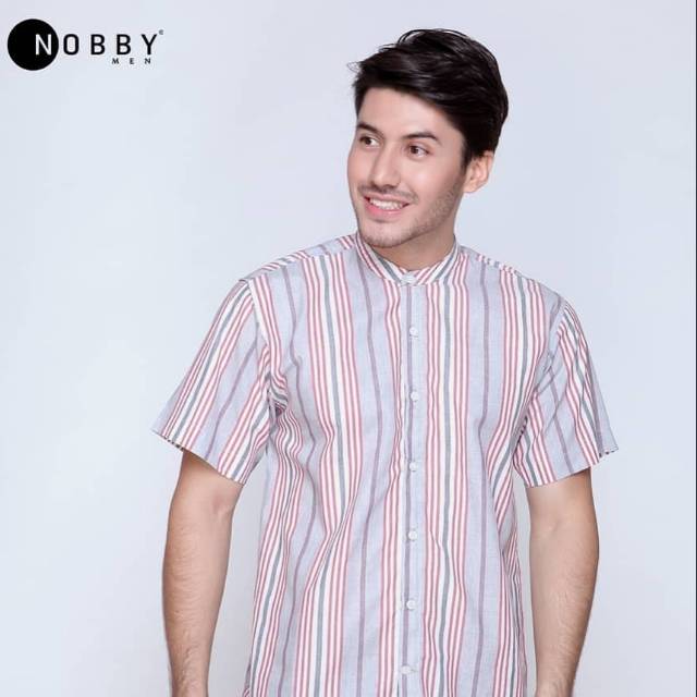 Kemeja motif kerah sanghai lengan pendek by Nobby Men