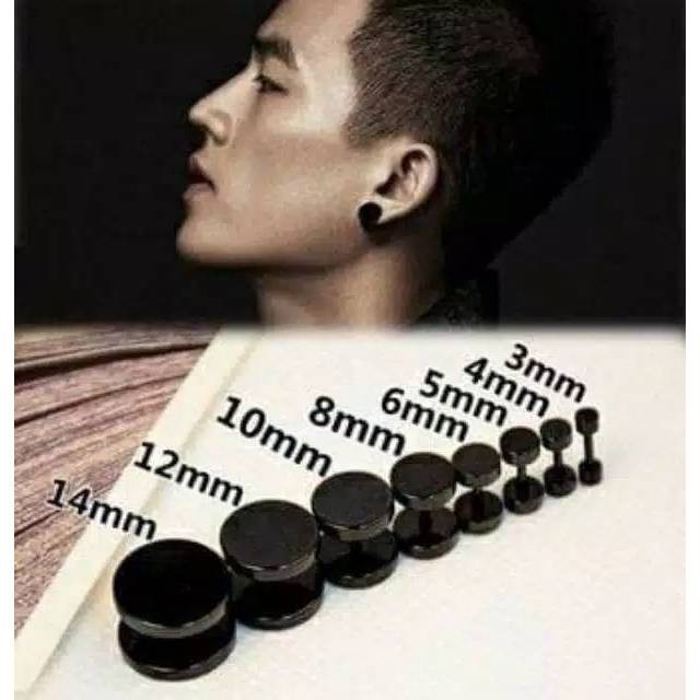 grosir  Anting barbell kecil isi 12 pcs polos