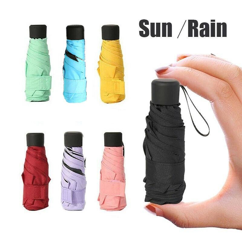 Payung Lipat Mini Portable Ringan Anti uv / Air Untuk Travel