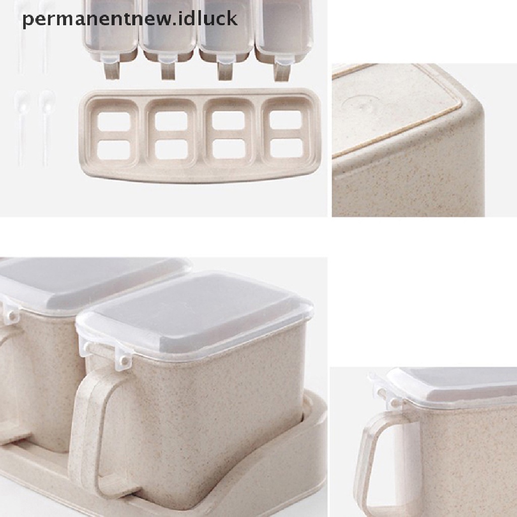 1 Set Kotak Penyimpanan Bumbu Garam Dengan Sendok