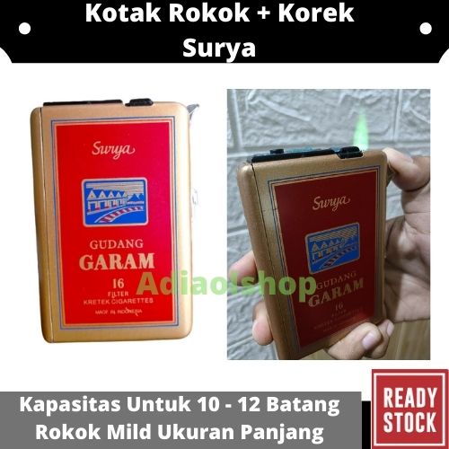 KOTAK ROKOK PLUS KOREK API BRAND ROKOK SURYA